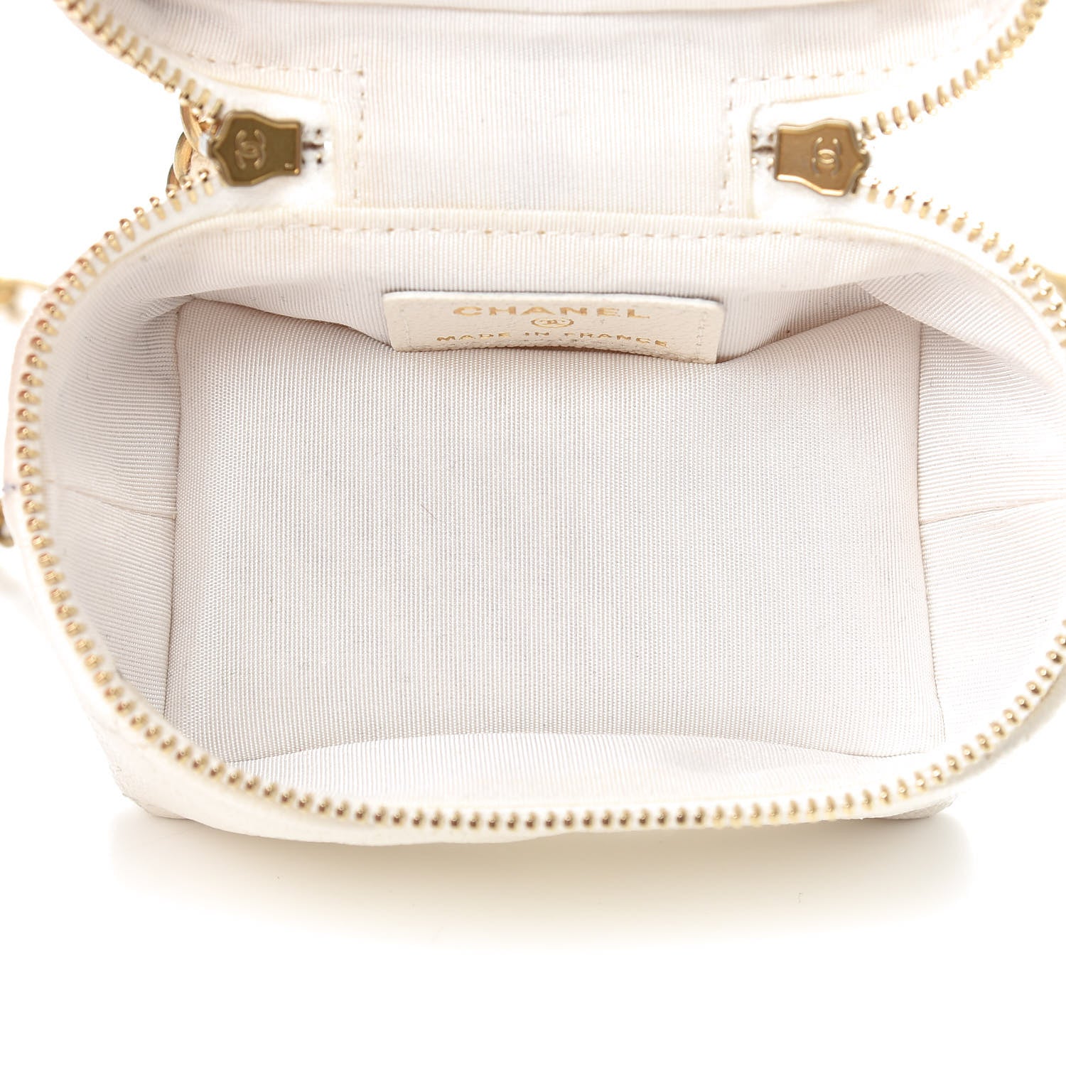 Chanel Caviar Quilted Mini Top Handle Vanity With Chain White 5 of 10