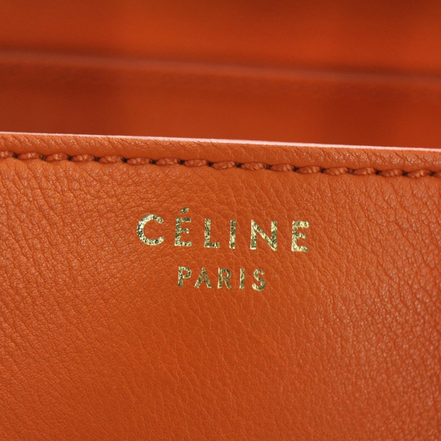 Smooth Calfskin Mini Envelope Luggage Tote Orange