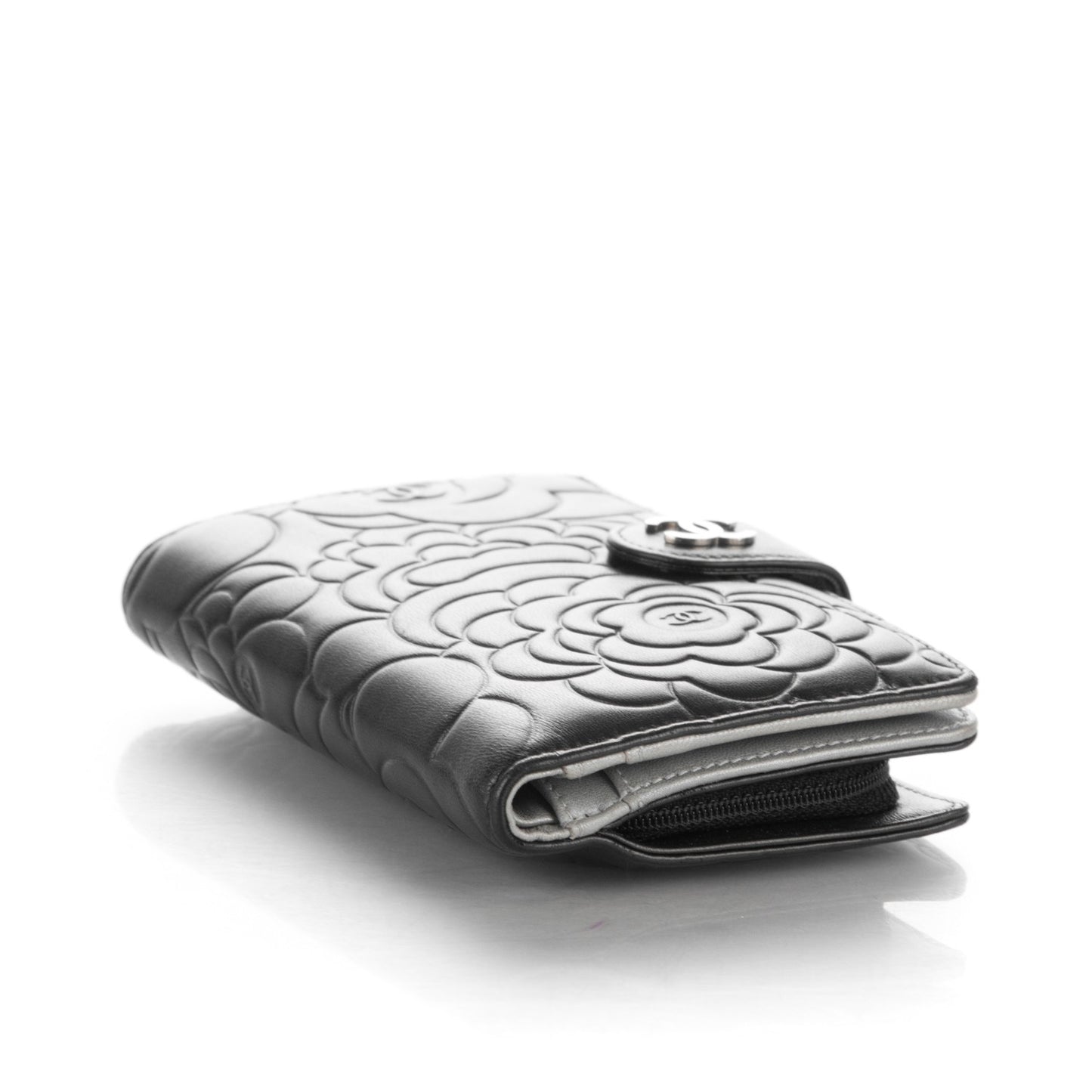 Lambskin Quilted L-Zip Pocket Wallet Black