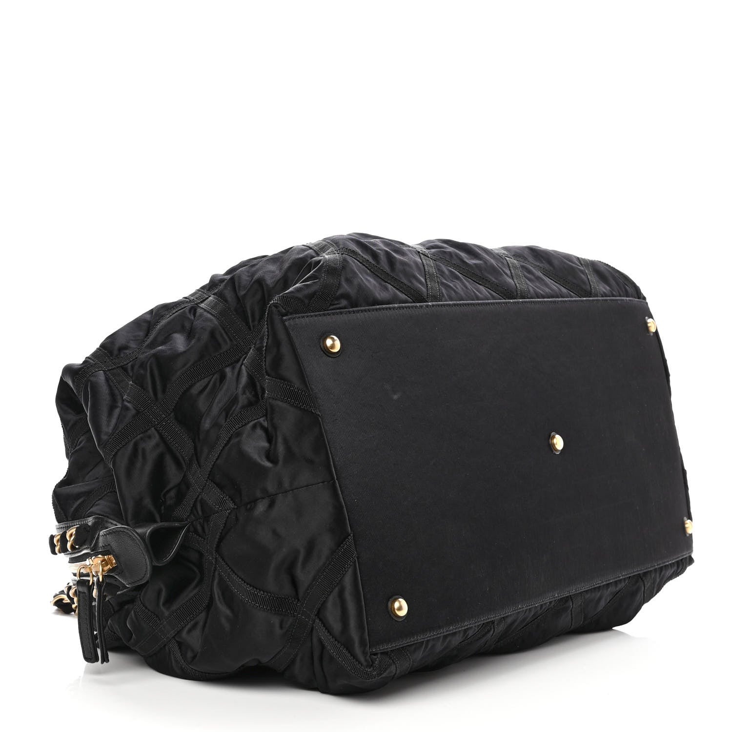 Chanel Nylon Grosgrain Quilted Maxi Lifestyle Bowling Black 5 of 13