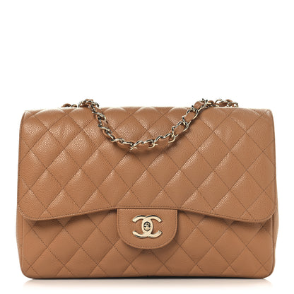 Chanel Caviar Quilted Jumbo Single Flap Light Brown 1 of 12