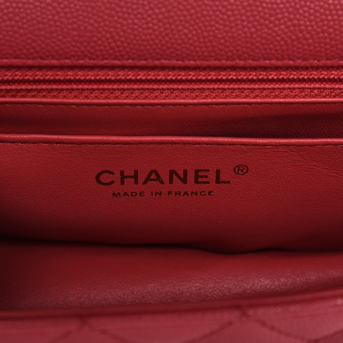 Caviar Quilted Mini Rectangular Flap Dark Pink