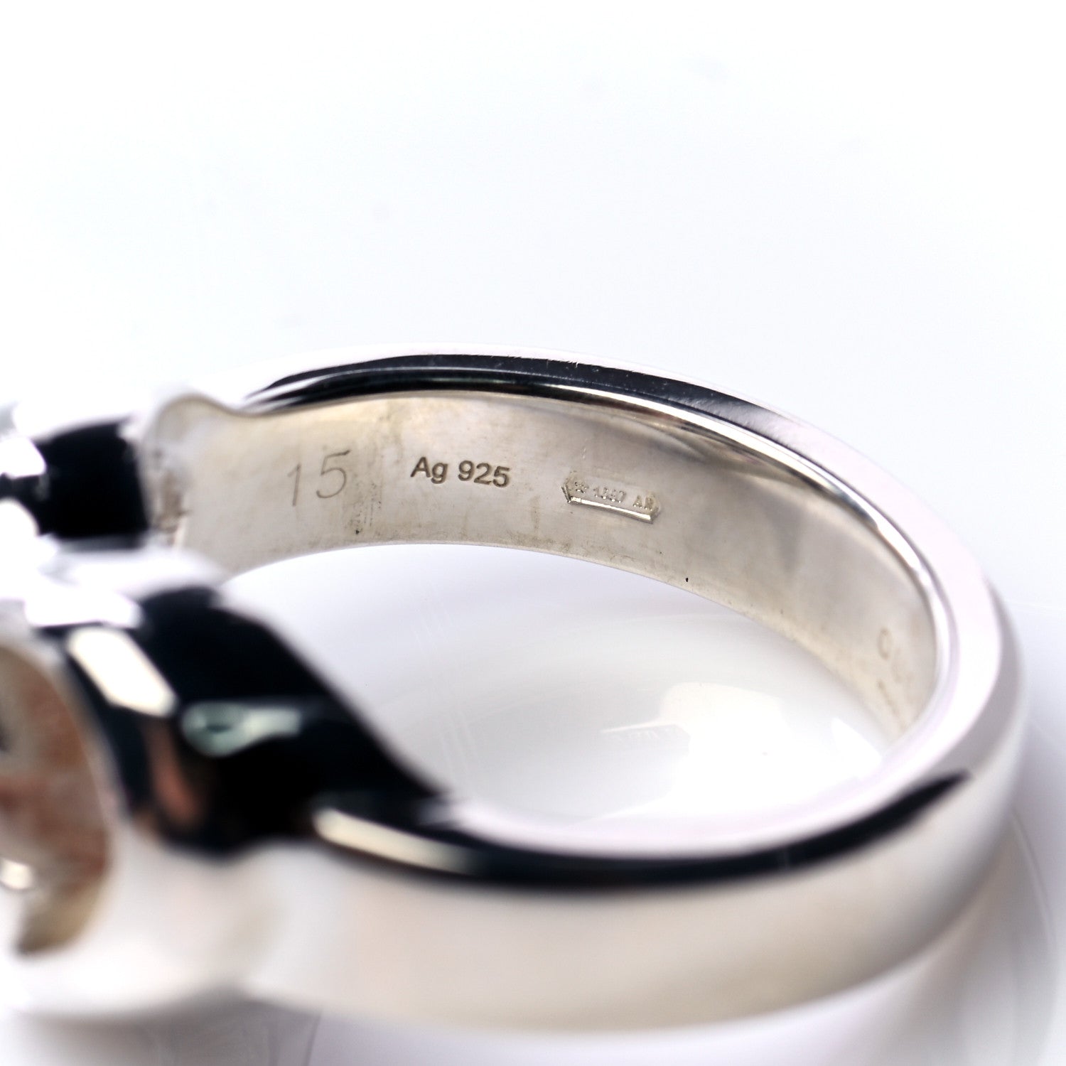 Gucci Sterling Silver Britt Interlocking G Heart Ring 54 7 7 of 8