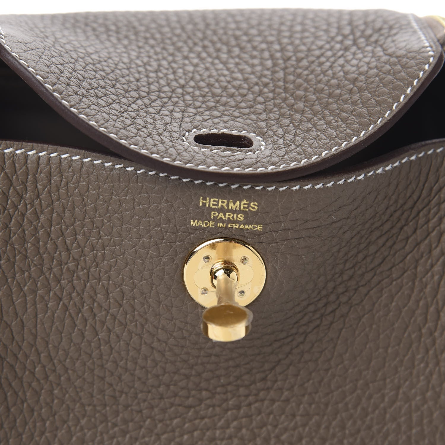 Hermes Taurillon Clemence Mini Lindy 20 Etoupe 6 of 11