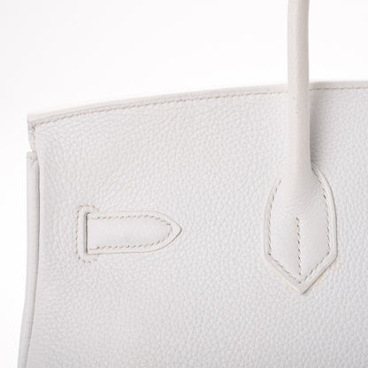 Hermes Taurillon Clemence Birkin 35 White 34 of 44