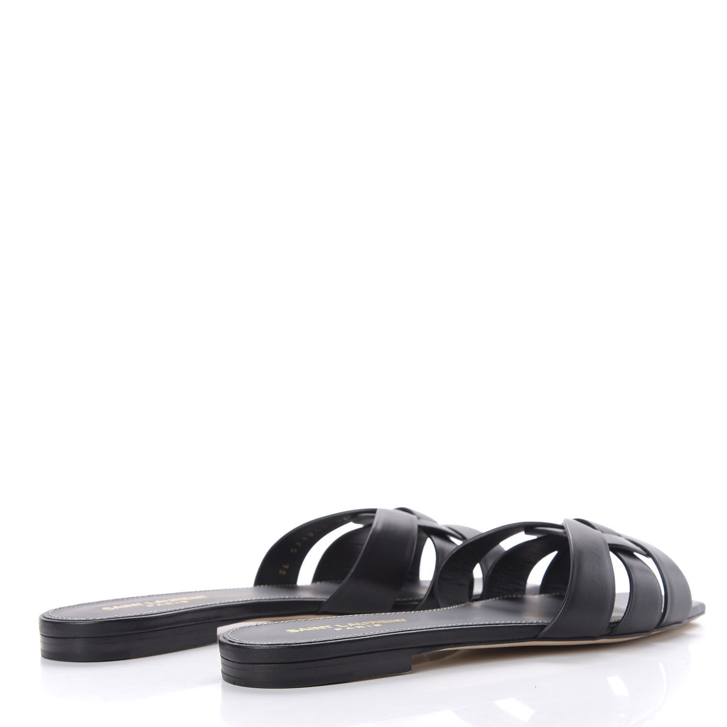 Saint Laurent Calfskin Nu Pied 05 Slide Sandals 37.5 Black 4 of 9