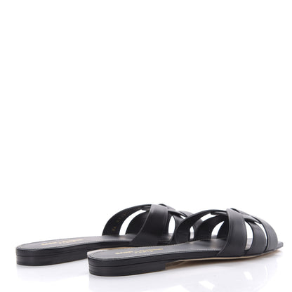 Saint Laurent Calfskin Nu Pied 05 Slide Sandals 37.5 Black 4 of 9