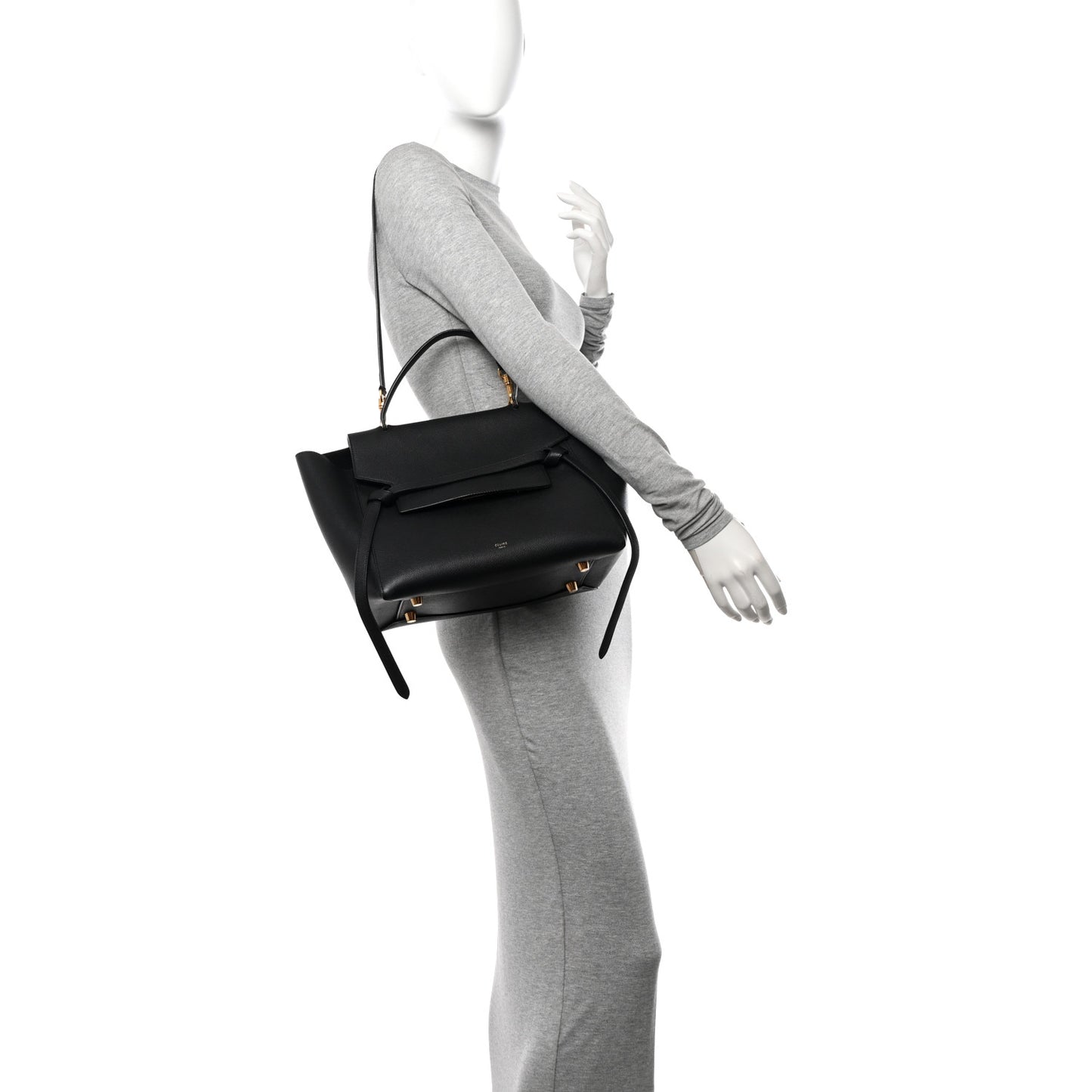 Grained Calfskin Mini Belt Bag Black