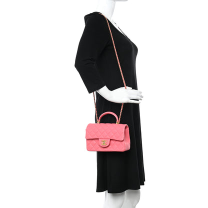 Chanel Caviar Quilted Mini Top Handle Rectangular Flap Pink 2 of 12