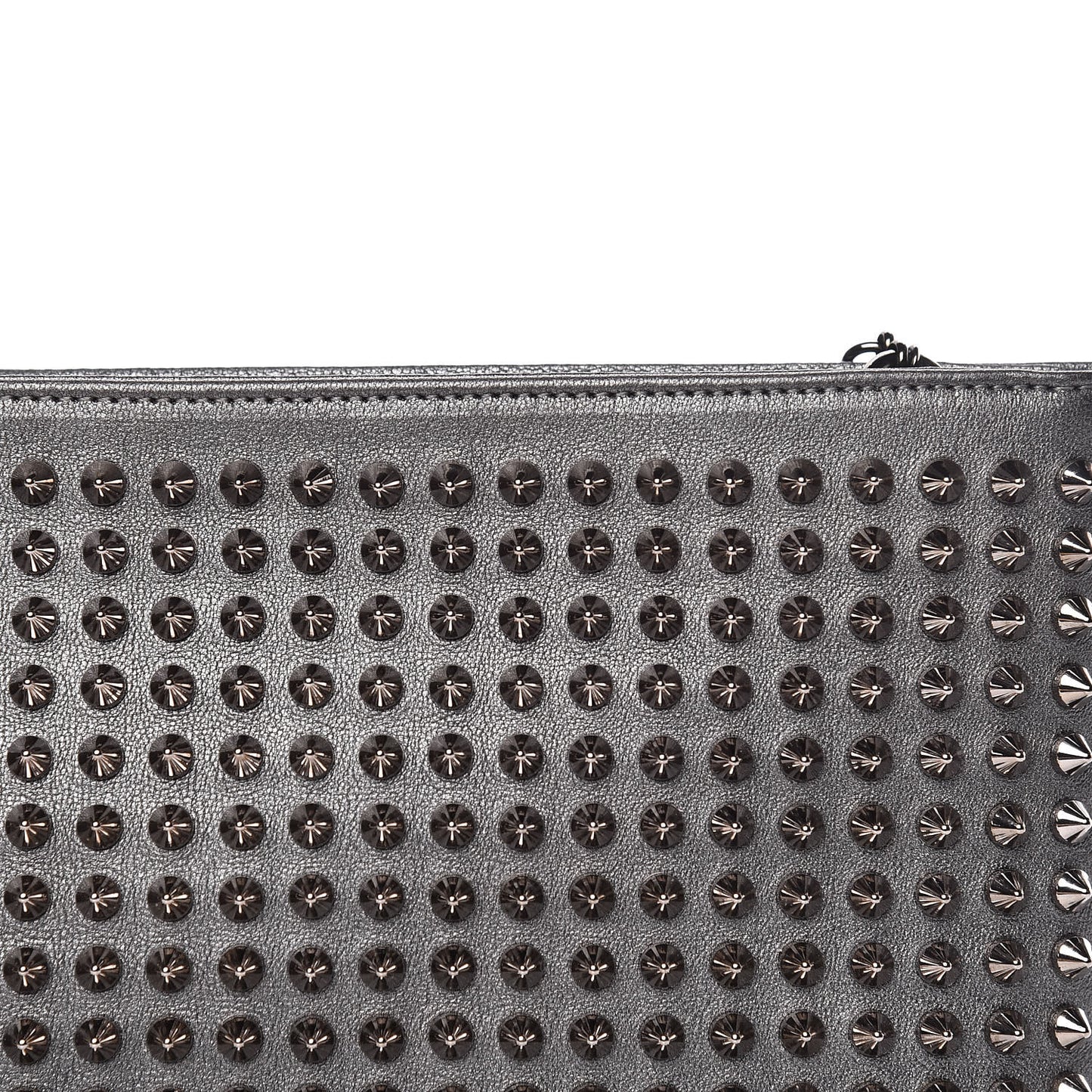 Calfskin Spikes Loubiposh Chain Clutch Anthracite Gun Metal