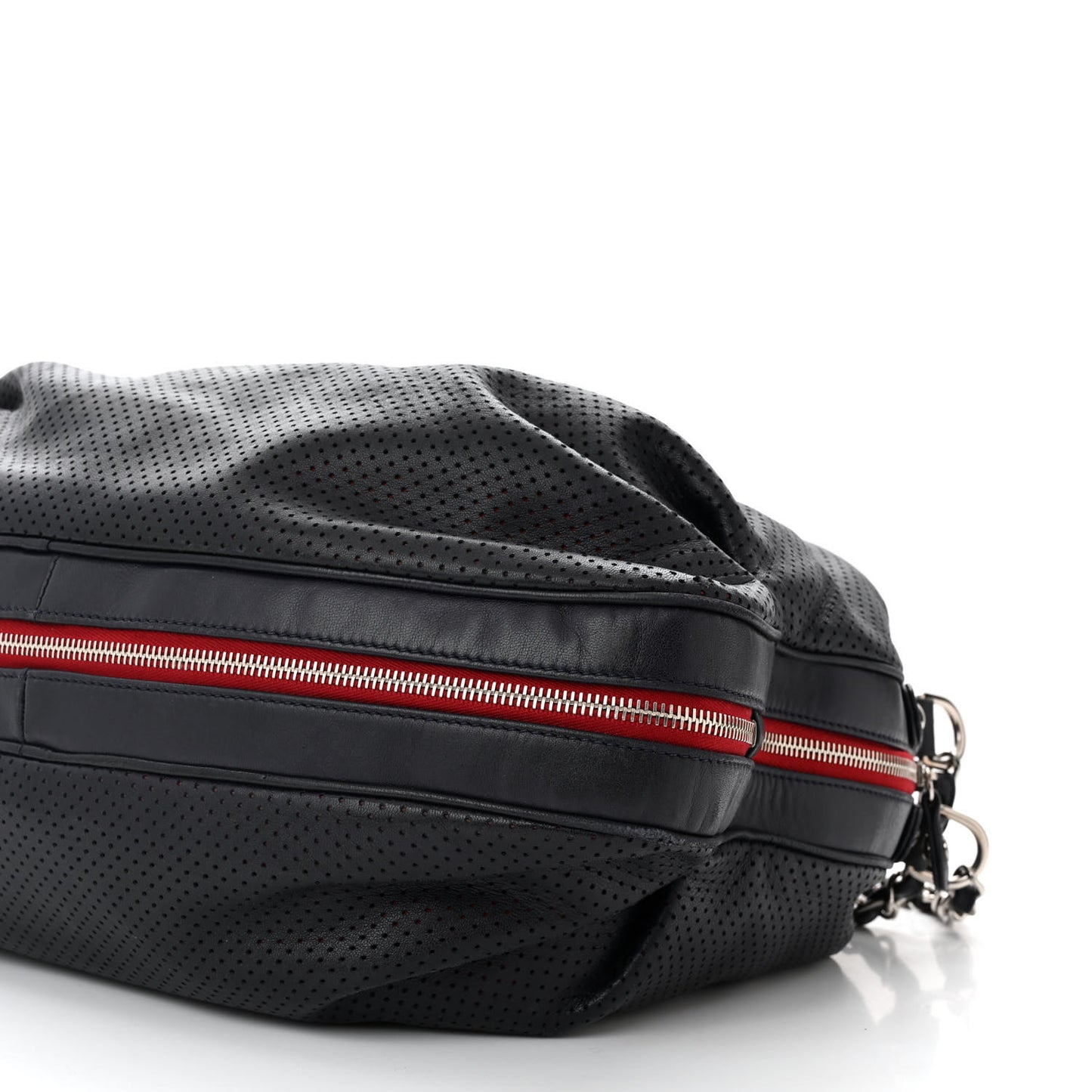 Lambskin Perforated Baseball Spirit Ligne Bag Navy