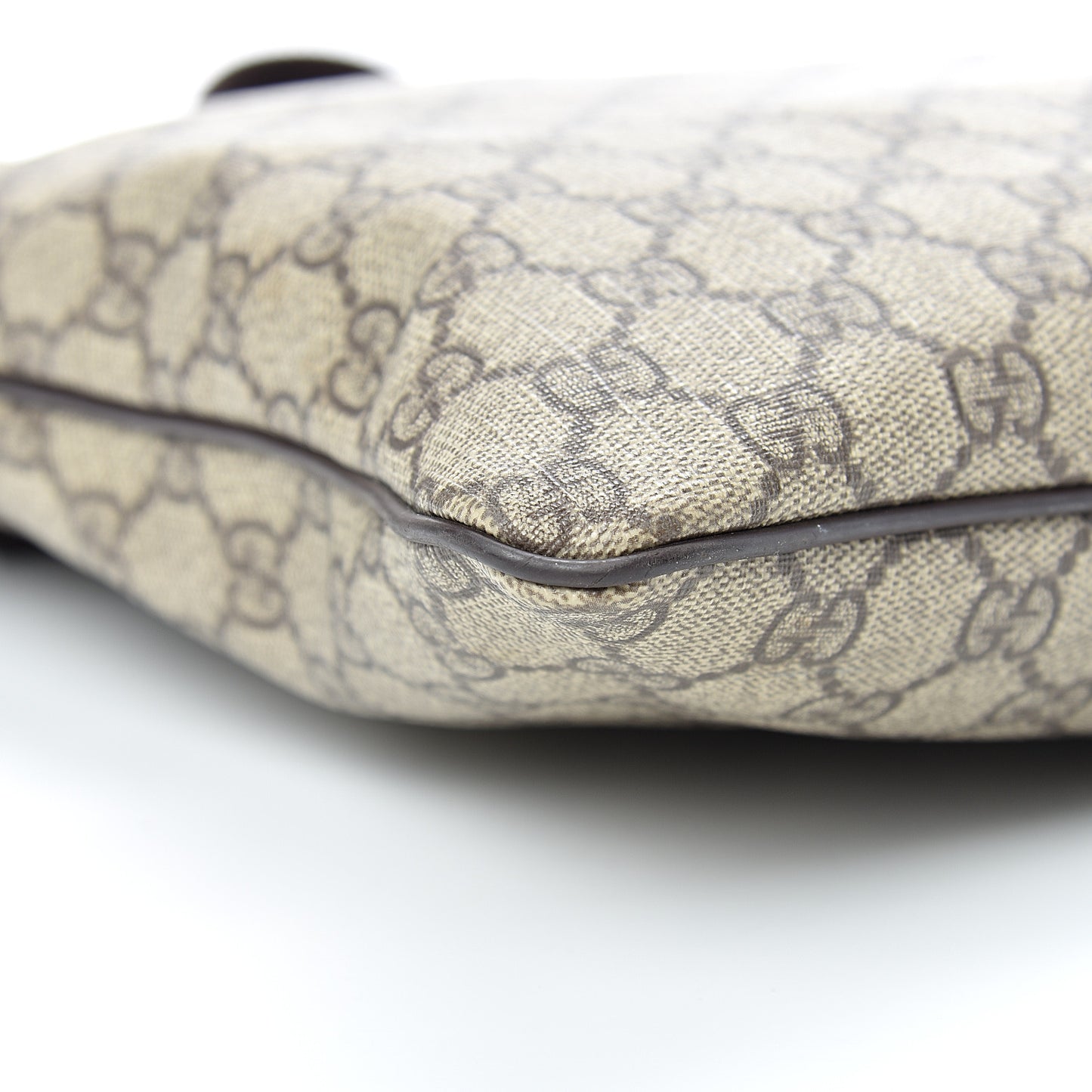 GG Supreme Monogram Medium Flat Messenger Bag Dark Brown