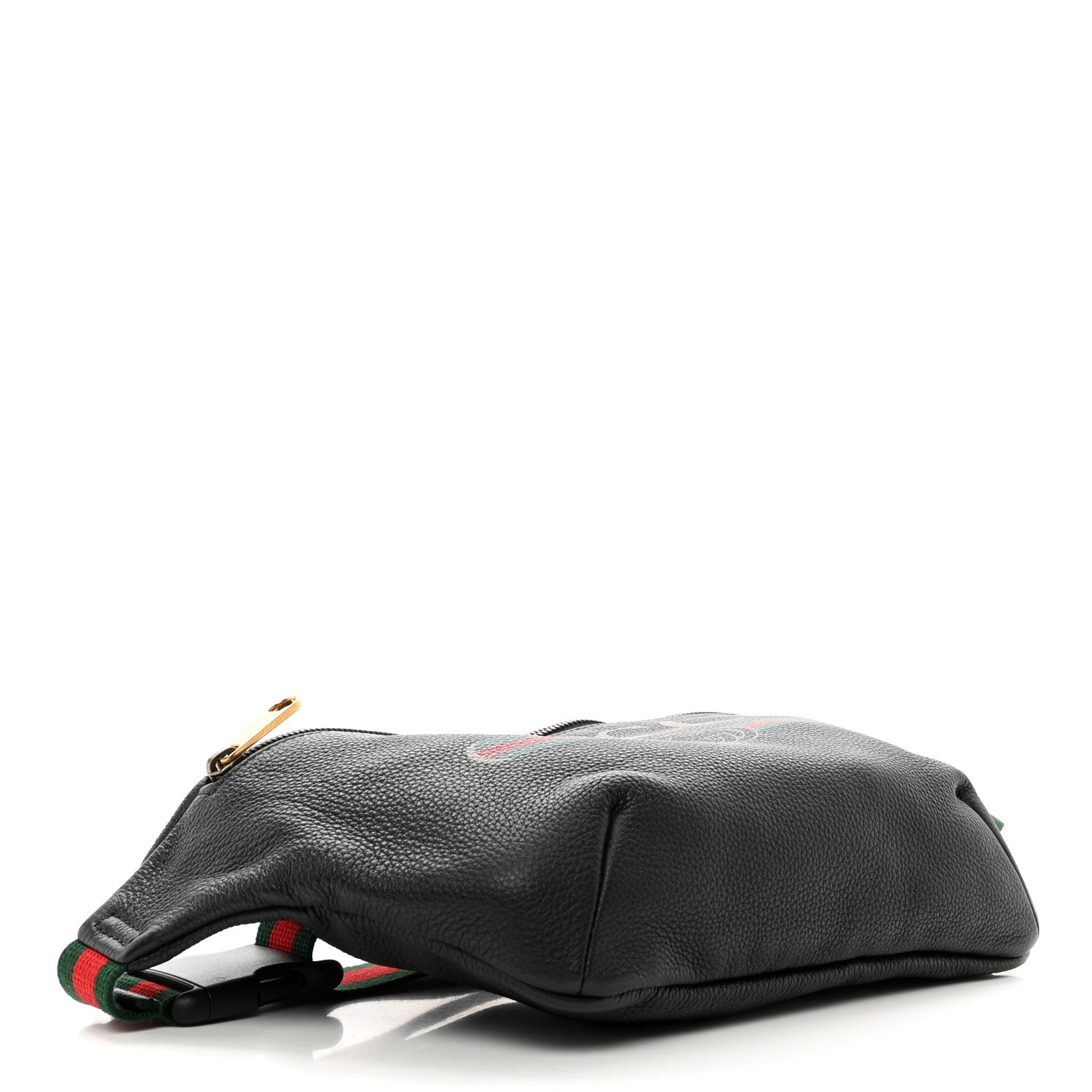 Gucci Grained Calfskin Logo Belt Bag Black 4 of 9