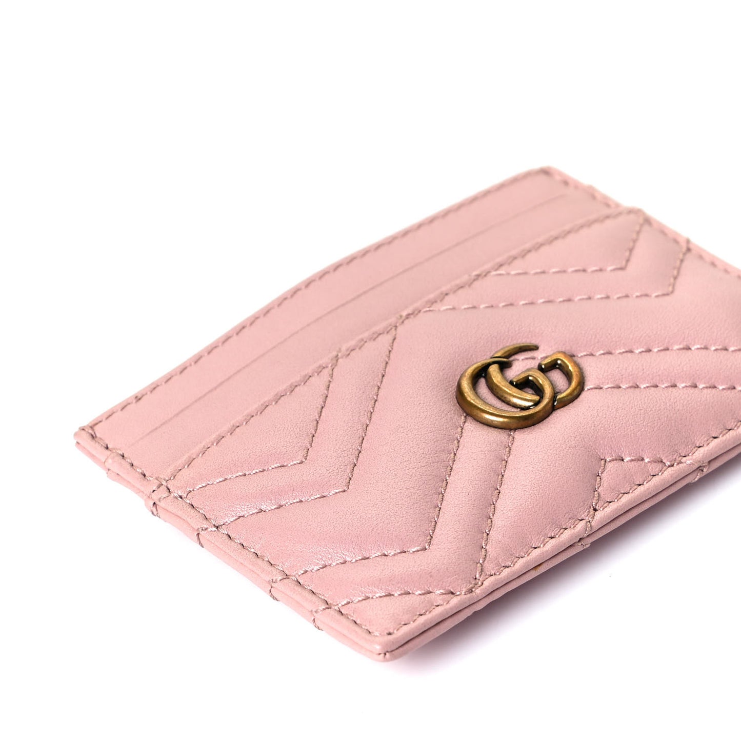 Calfskin Matelasse GG Marmont Card Holder Perfect Pink