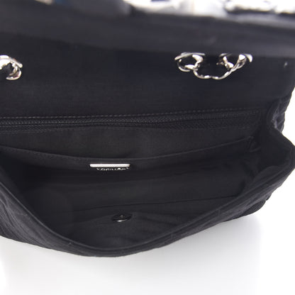 Chanel Jersey Quilted Embroidered Floral Medium Single Flap Black 5 of 10