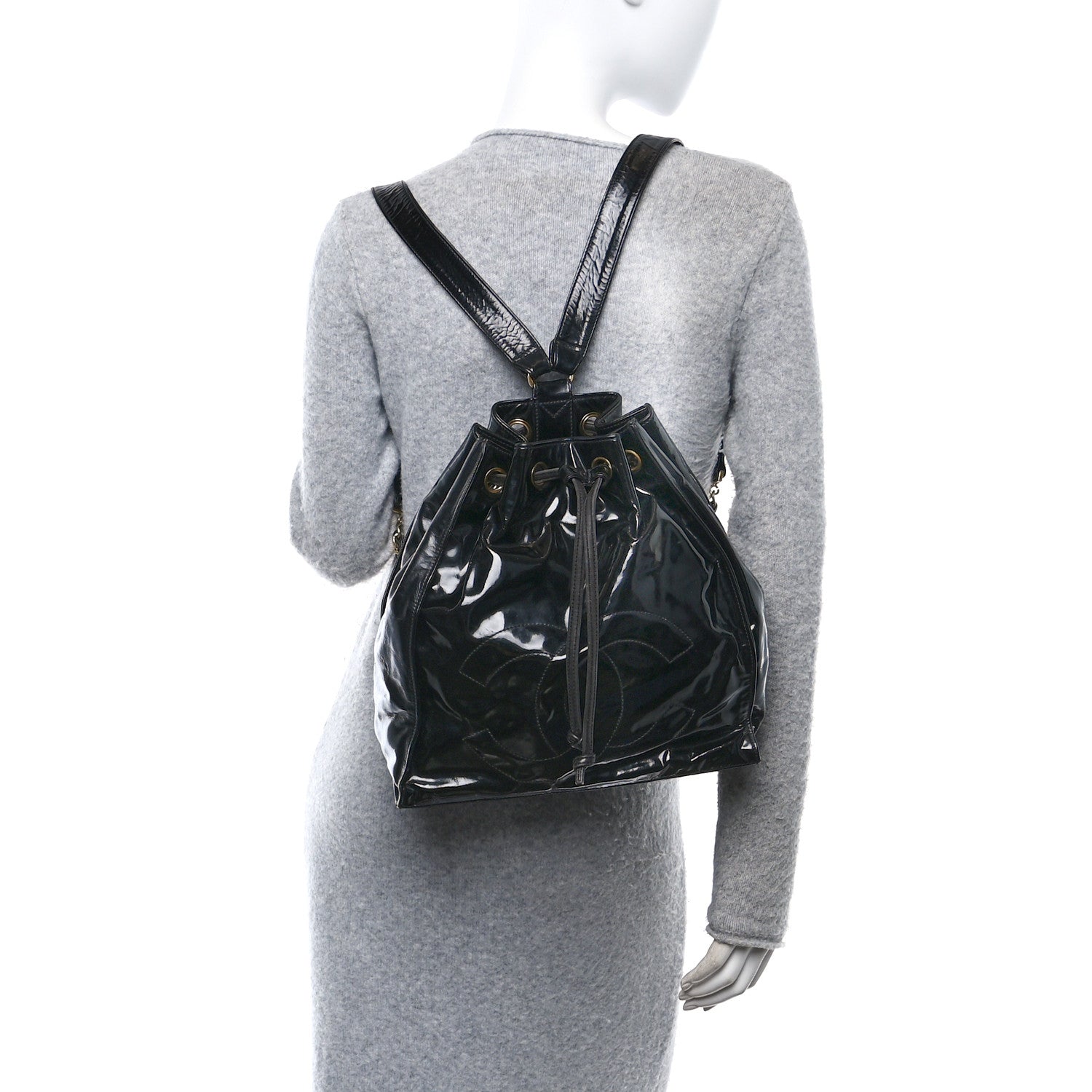 Chanel Paten Timeless CC Drawstring Backpack Black 2 of 10