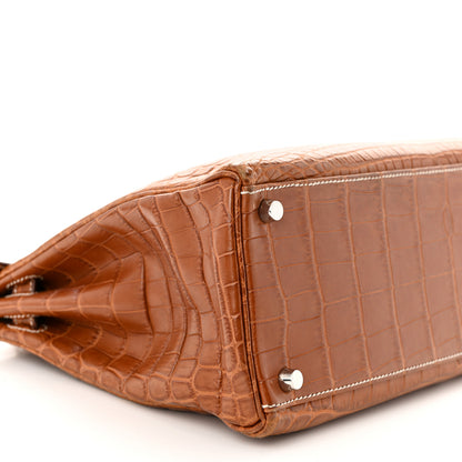 Hermes Matte Niloticus Crocodile Kelly Retourne 32 Fauve 9 of 14