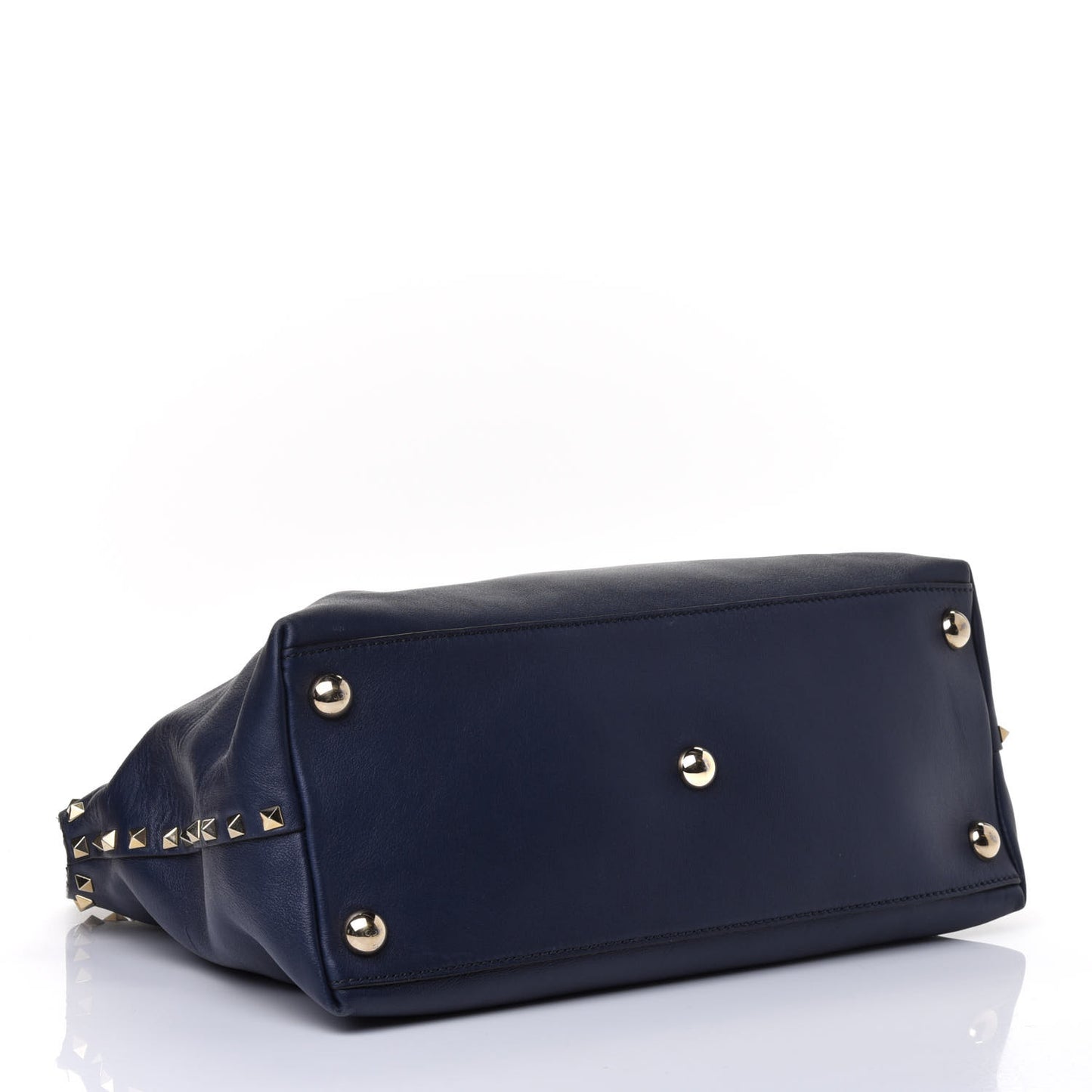 Vitello Rockstud Dome Satchel Marine