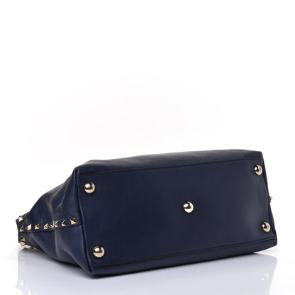 Valentino Garavani Vitello Rockstud Dome Satchel Marine 3 of 4