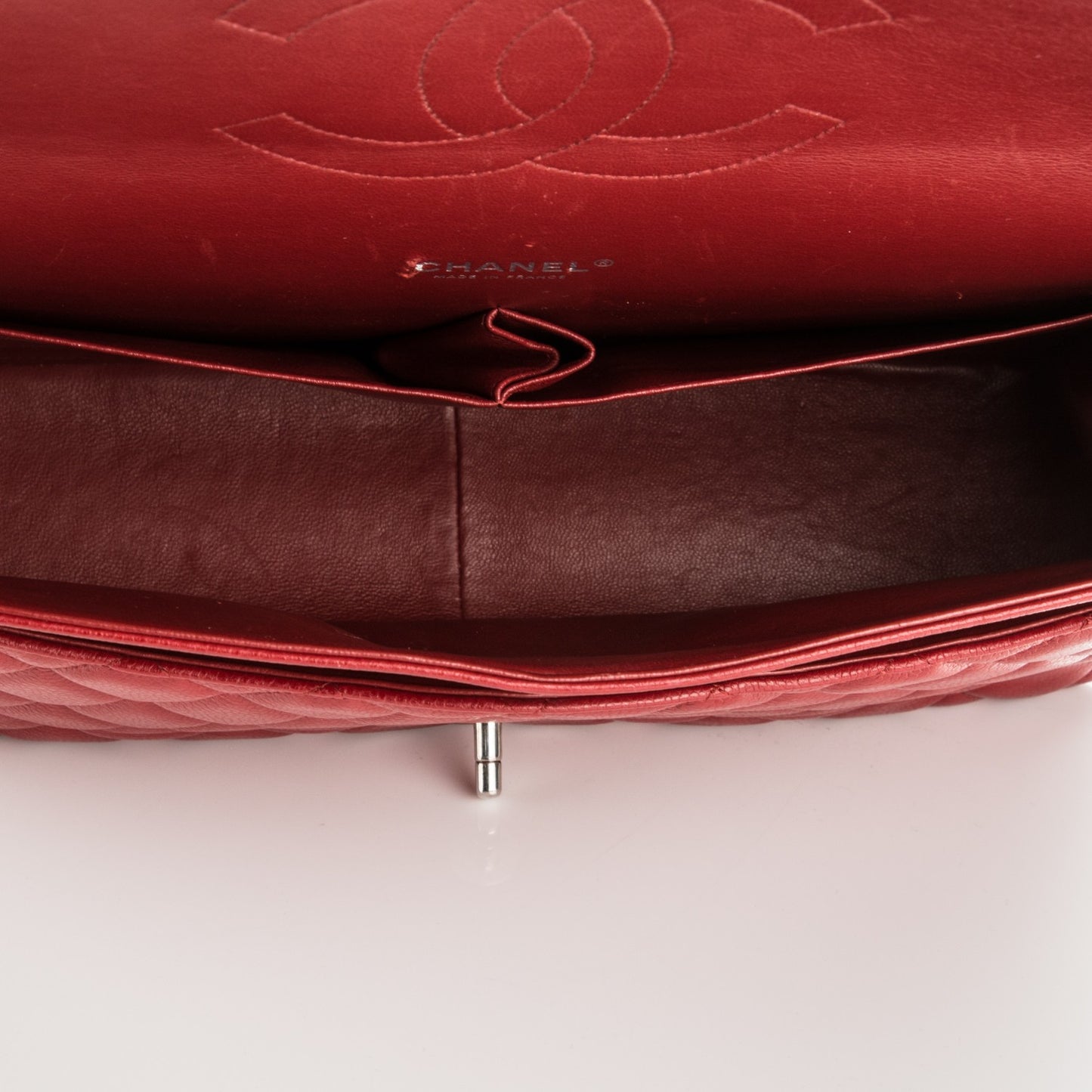 Caviar Quilted Maxi Double Flap Red