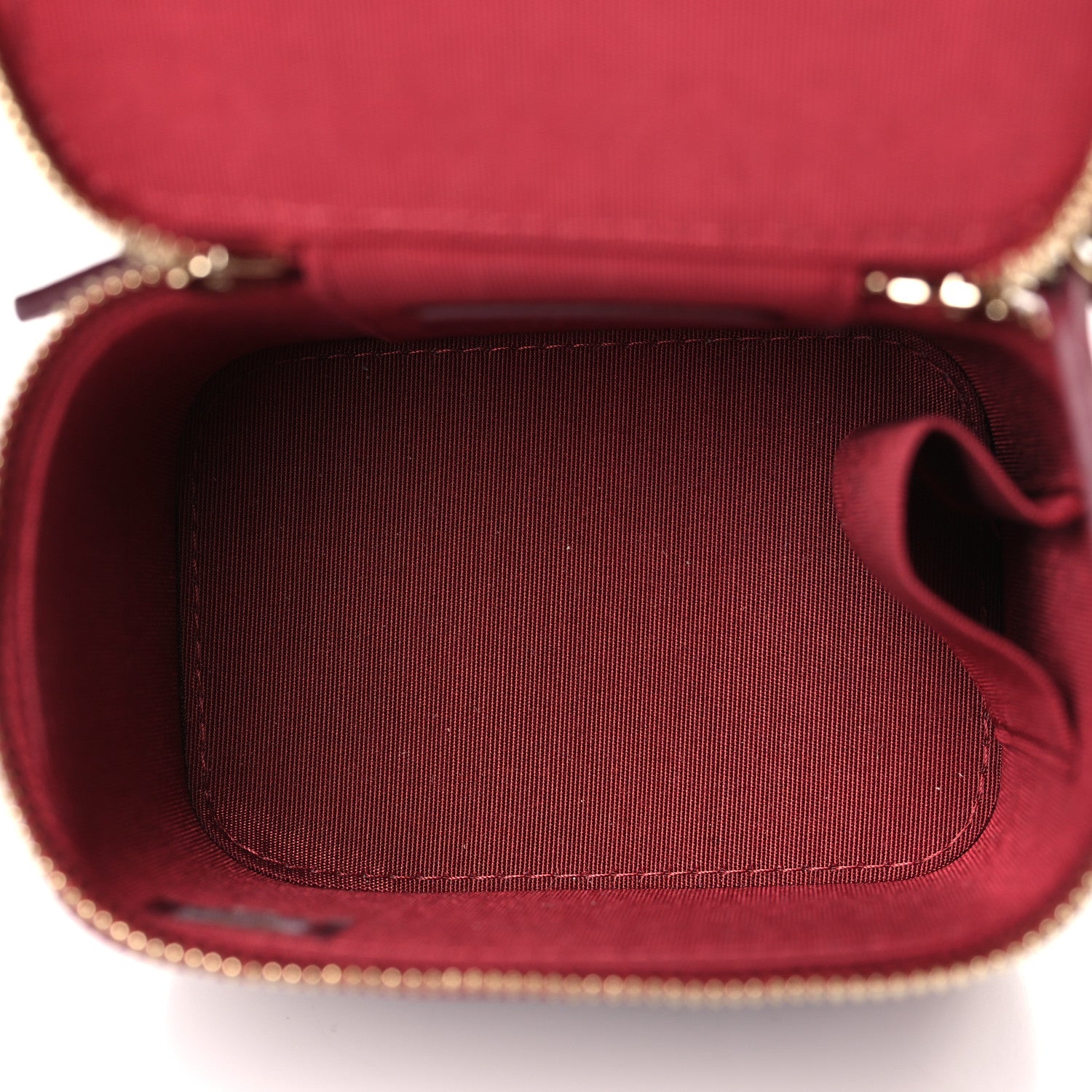 Chanel Lambskin Quilted Mini Top Handle Vanity Case With Chain Burgundy 5 of 9