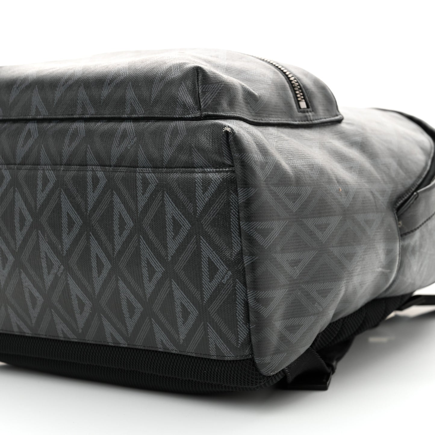 Coated Canvas CD Diamond Rider Zipped Backpack Black