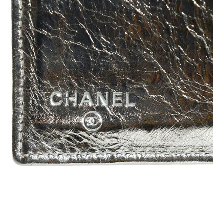Chanel Metallic Calfskin Quilted Large Flap Wallet Silver 6 of 8