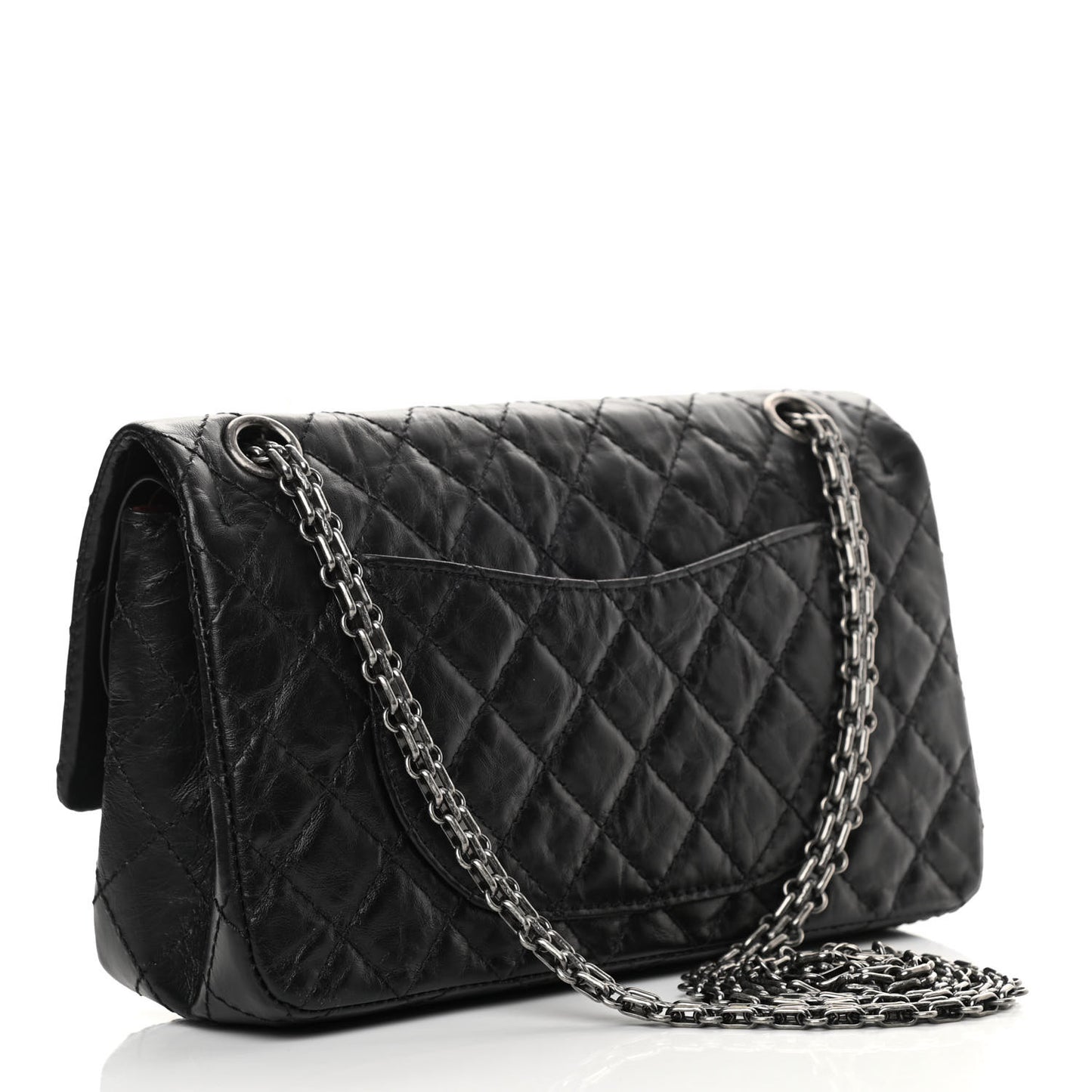 Aged Calfskin Quilted 2.55 Reissue 225 Flap Black