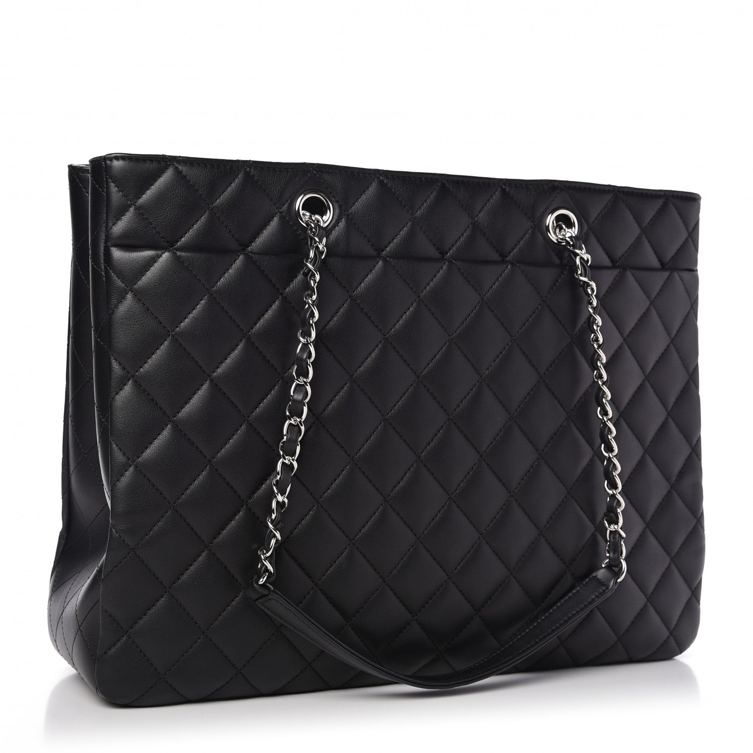Chanel Calfskin Quilted Large CC Shopping Tote Black 4 of 19