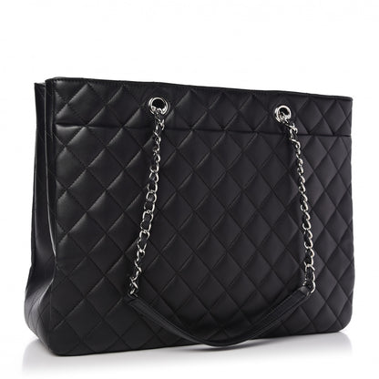 Chanel Calfskin Quilted Large CC Shopping Tote Black 4 of 19
