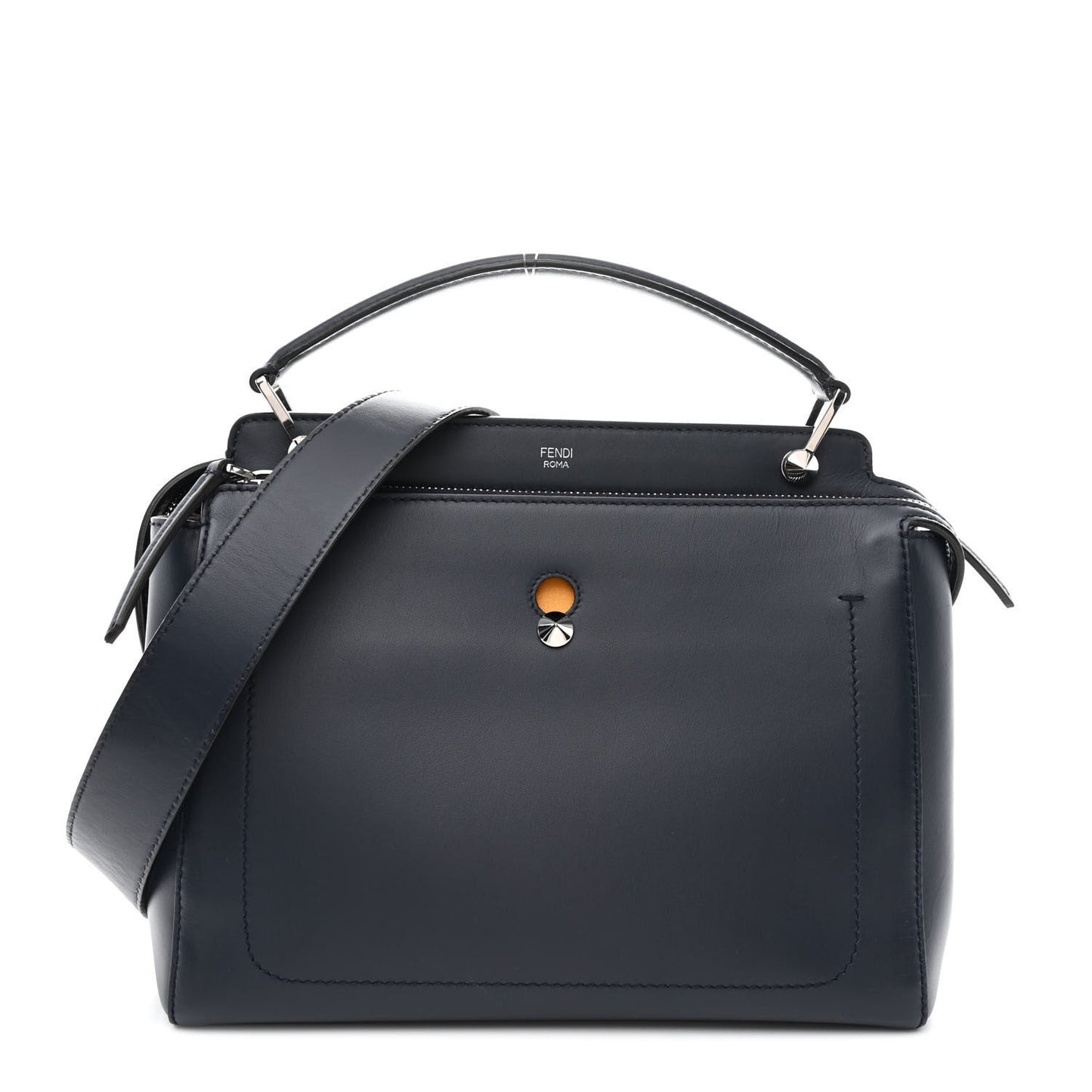 Vitello Baltico Dolce DotCom Satchel Navy Yellow