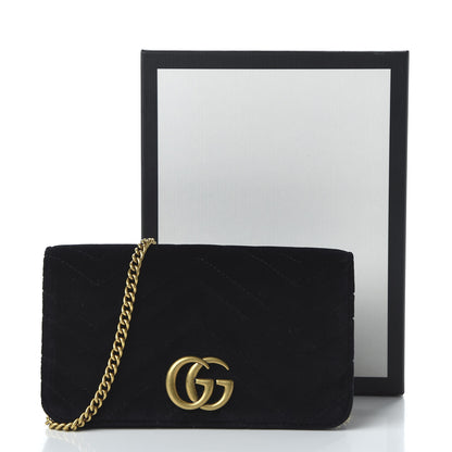 Gucci Velvet Matelasse GG Marmont Mini Bag Black 10 of 10