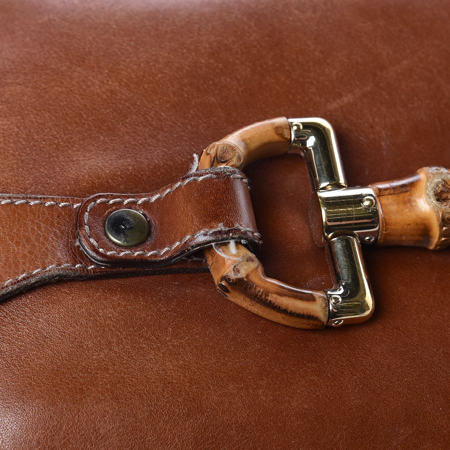 Calfskin Bamboo Horsebit Hobo Brown