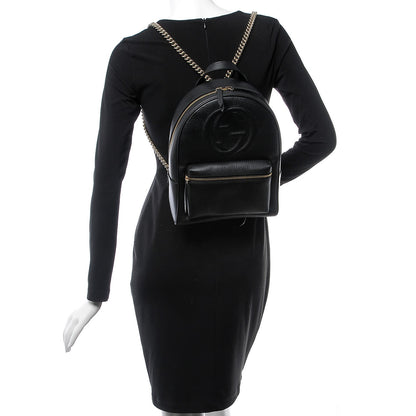 Gucci Pebbled Calfskin Soho Chain Backpack Black 2 of 7