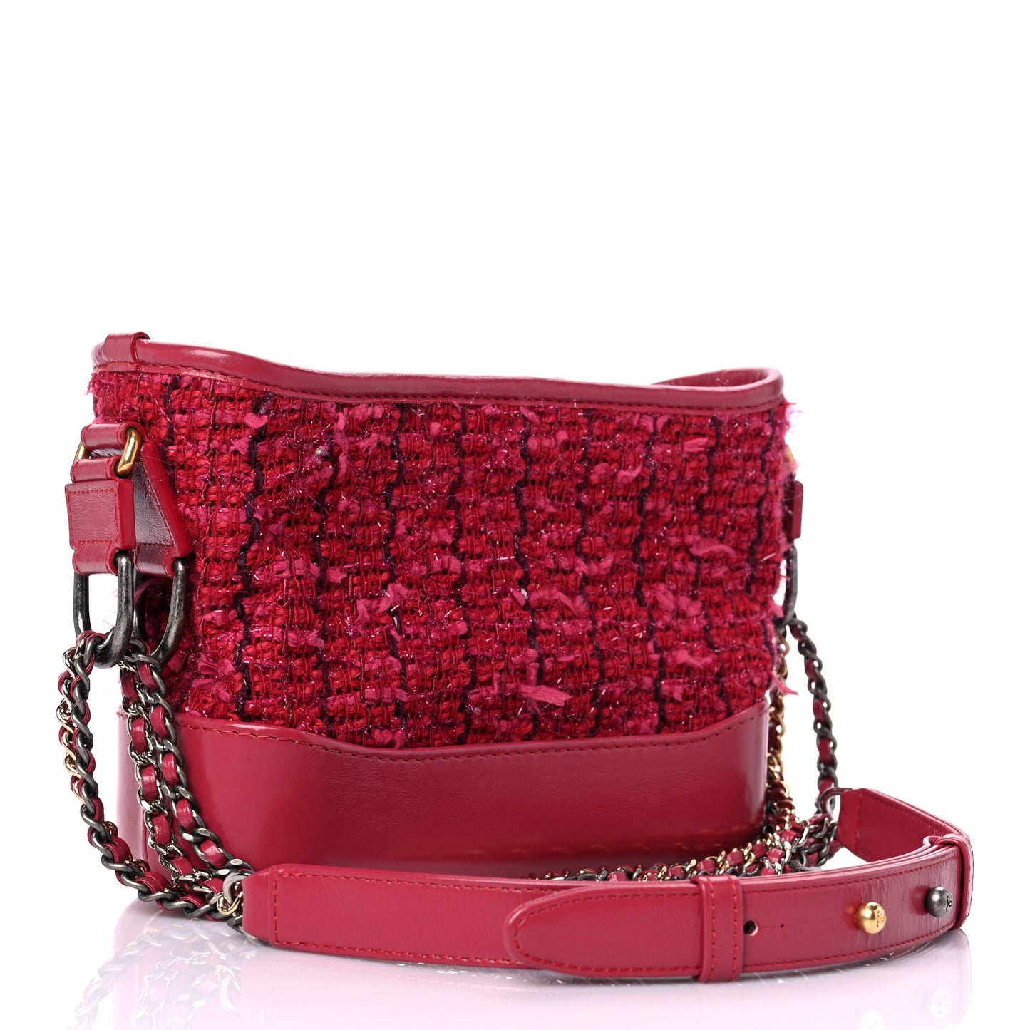 Tweed Calfskin Small Gabrielle Hobo Pink