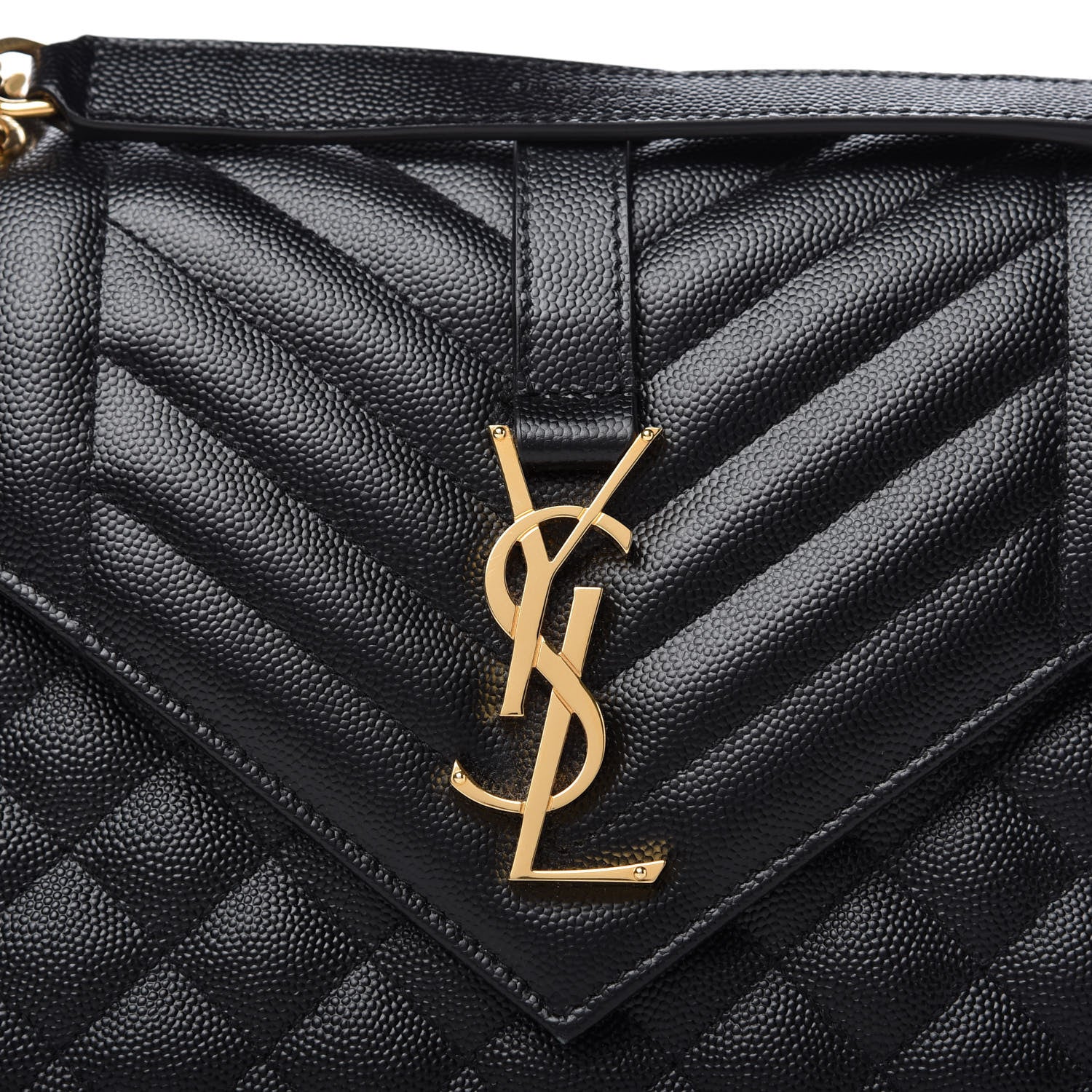 Saint Laurent Grain De Poudre Textured Mixed Matelasse Triquilt Medium Monogram Satchel Black 9 of 9