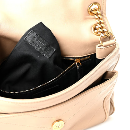 Saint Laurent Lambskin Matelasse Monogram Medium Niki Chain Satchel Dark Beige 7 of 12