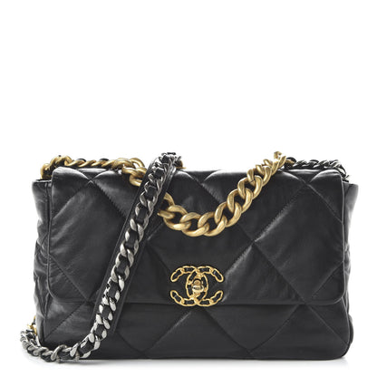 Chanel Lambskin Quilted Large 19 Flap Black 1 of 11