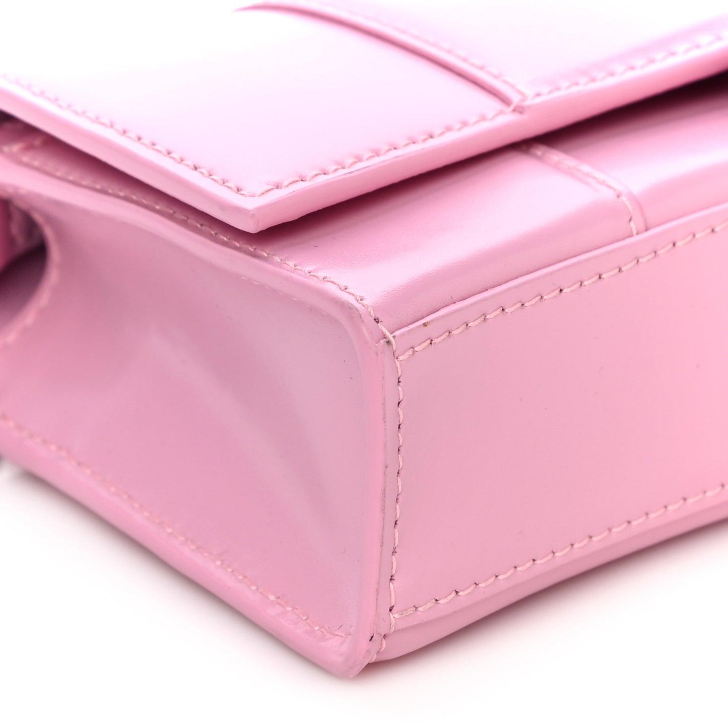 Shiny Box Calfskin Tonal B Hourglass Chain Bag Candy Pink