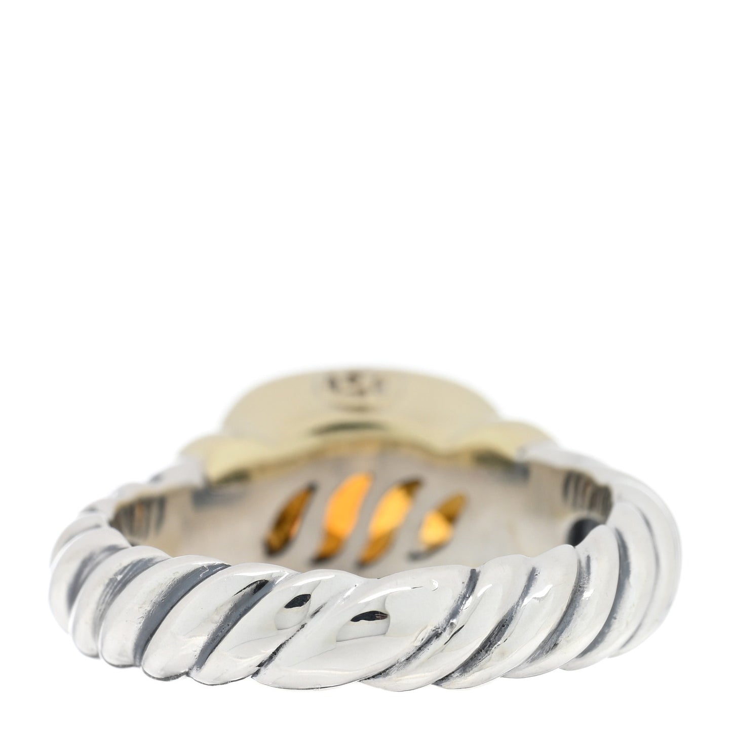 Sterling Silver 14K Yellow Gold Citrine 10mm Noblesse Ring 54 7