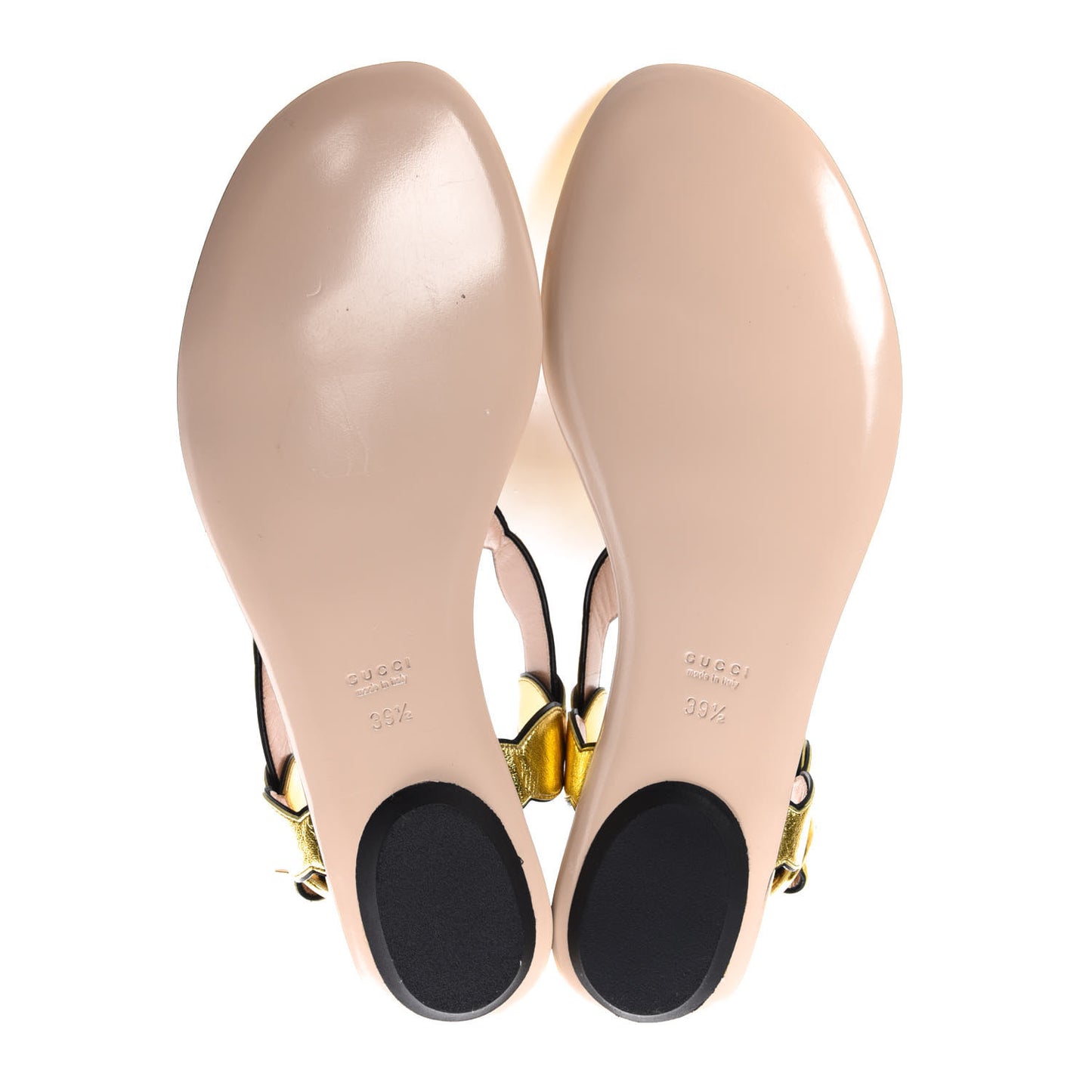 Metallic Nappa Willow Pearl Thong Sandals 39.5 Gold