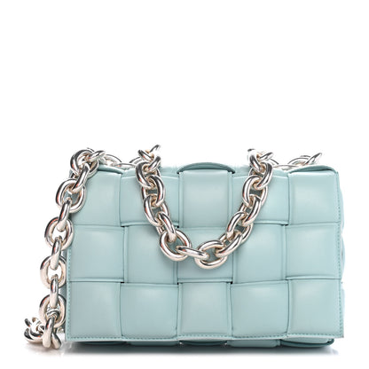 Bottega Veneta Lambskin Maxi Intreccio Padded Chain Cassette Crossbody Bag Spearmint 1 of 8