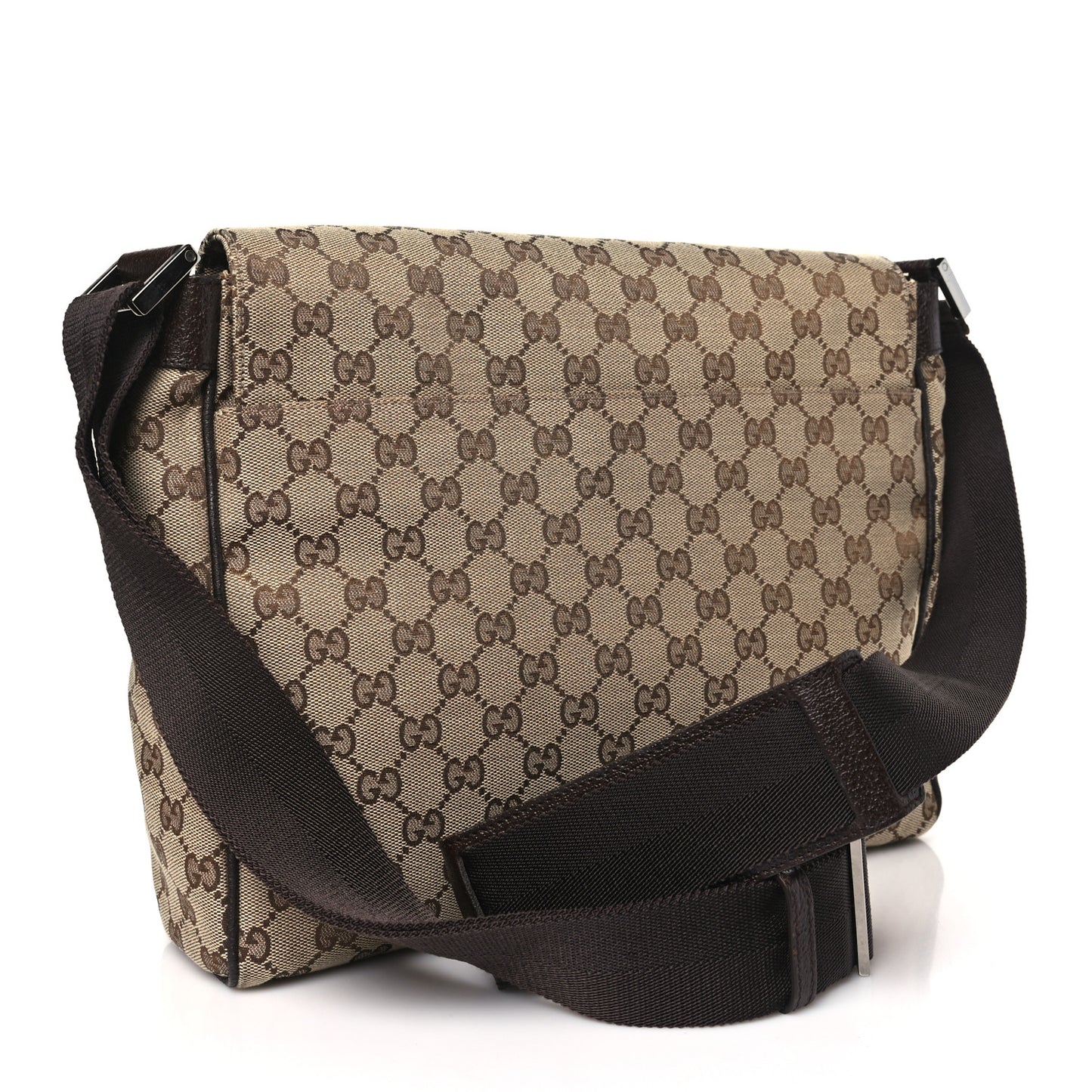 Monogram Small Flap Messenger Bag Beige Dark Brown