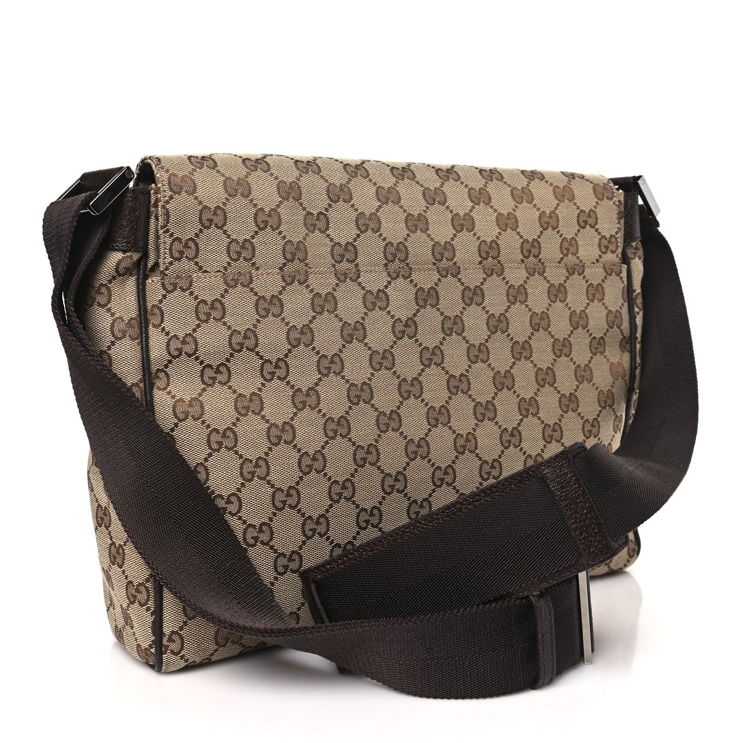 Gucci Monogram Small Flap Messenger Bag Beige Dark Brown 3 of 10