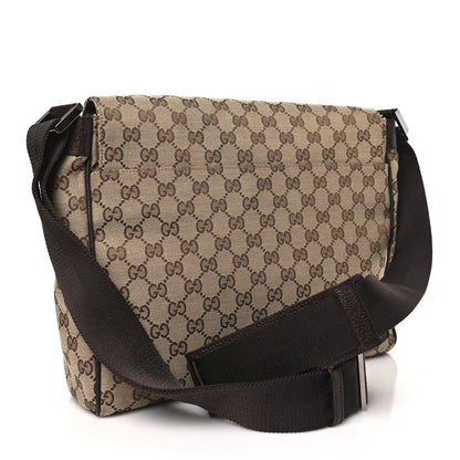 Gucci Monogram Small Flap Messenger Bag Beige Dark Brown 3 of 10