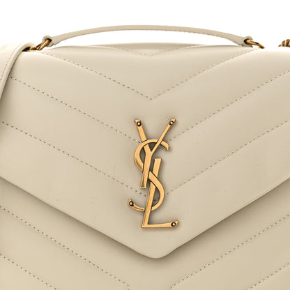 Saint Laurent Calfskin Y Quilted Monogram Small Loulou Chain Satchel Crema Soft 8 of 11