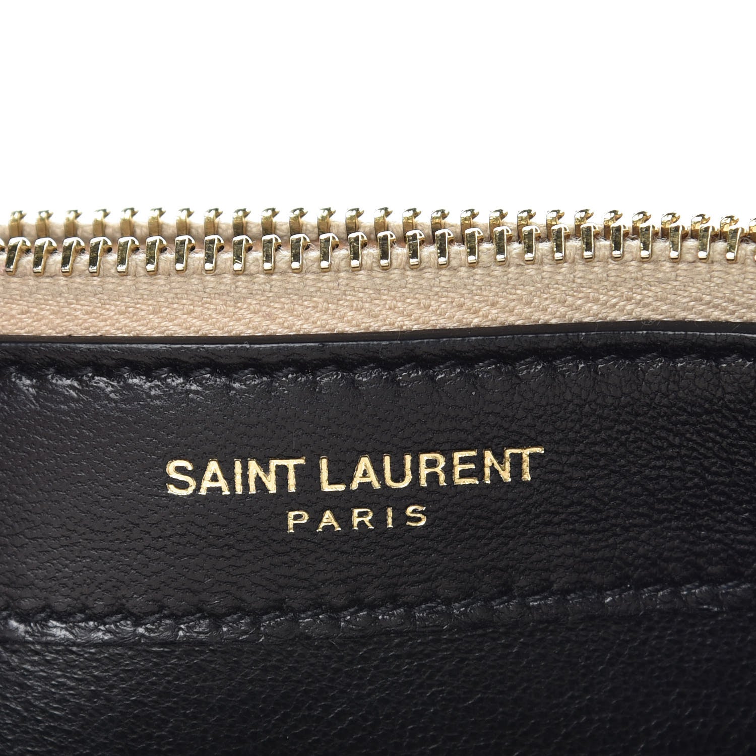 Saint Laurent Metallic Fabric Monogram Envelope Chain Wallet Light Gold 6 of 14