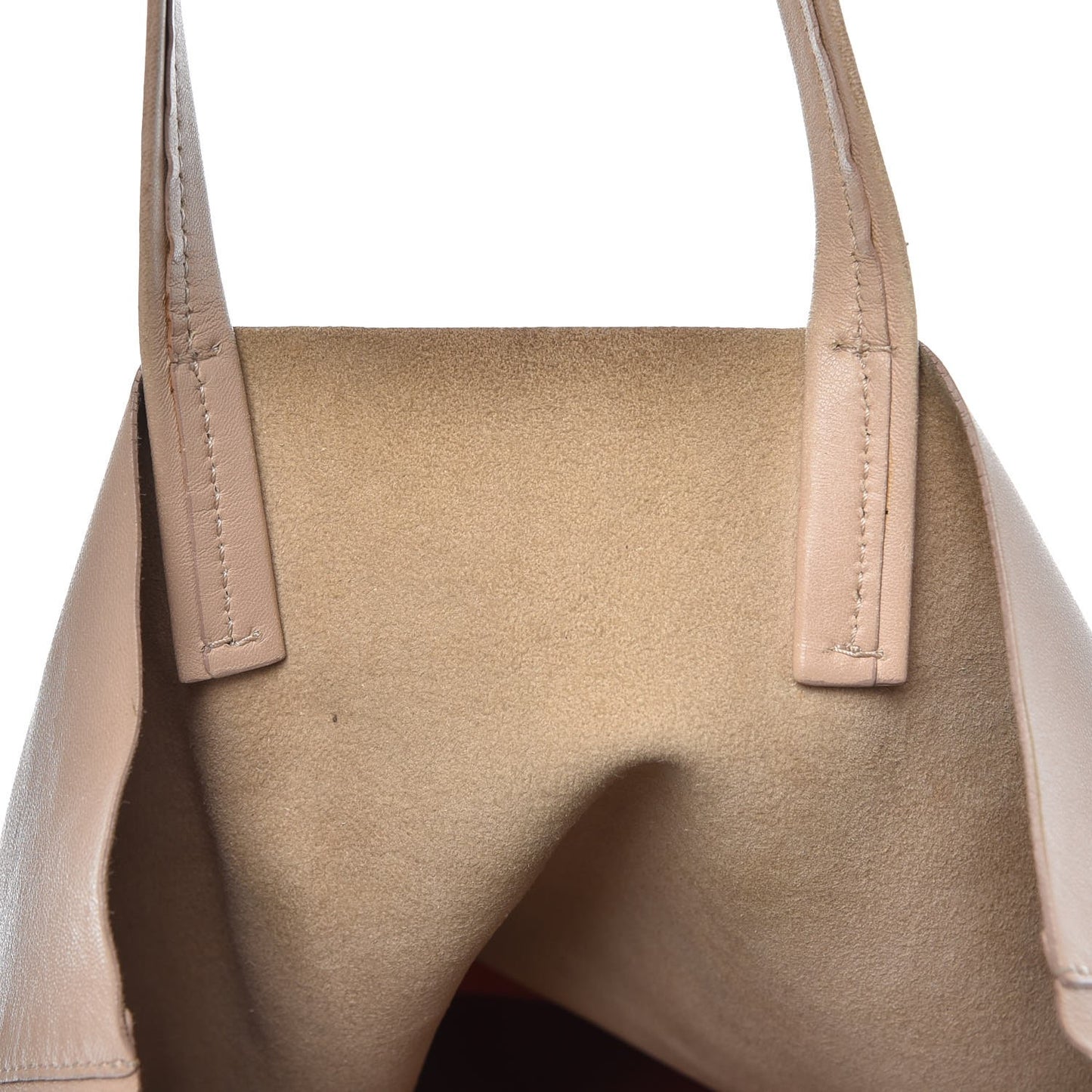 Lambskin Vertical Bi-Cabas Beige Red