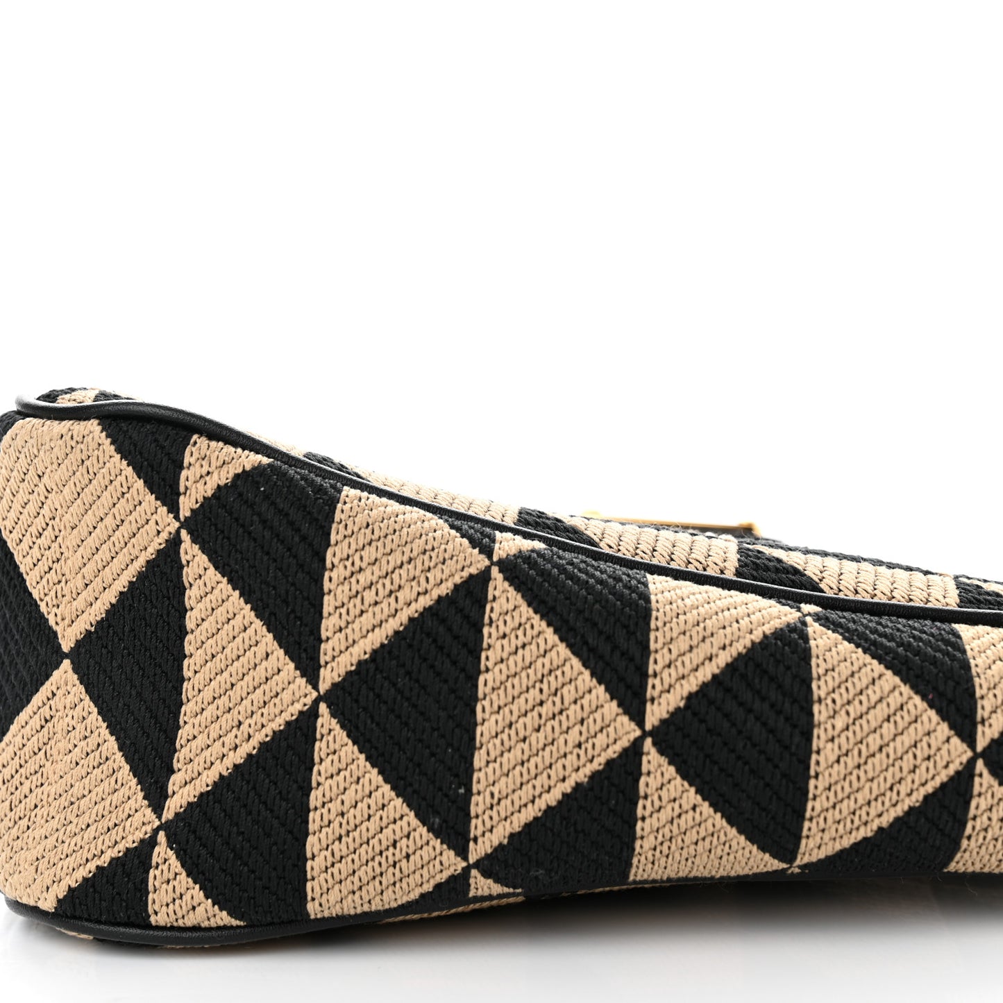 Jacquard Triangolo Symbole Embroidered Mini Triangle Bag Black Corda