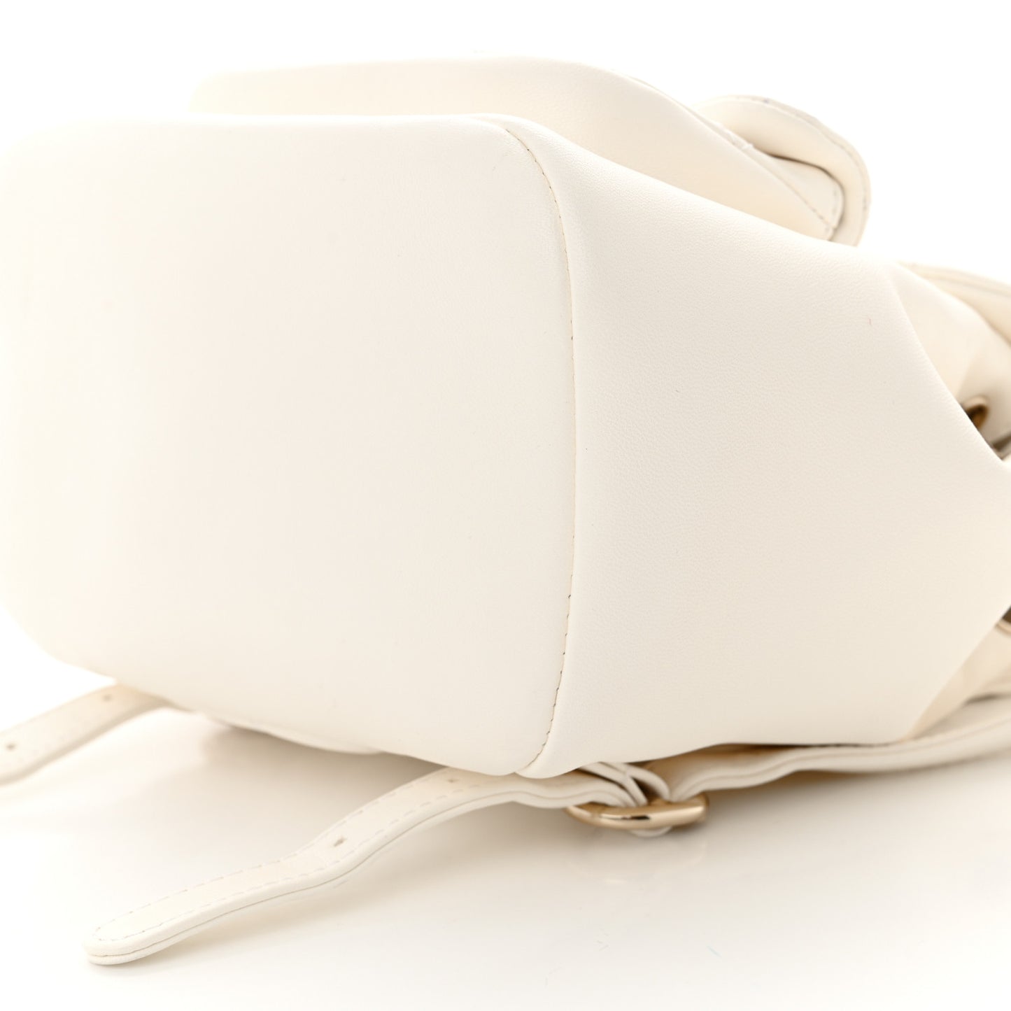 Lambskin Quilted Small Duma Drawstring Backpack White